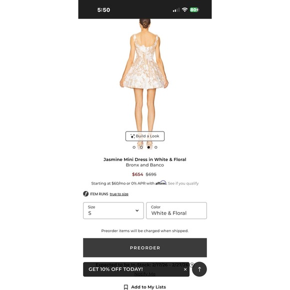 Bronx &‎ Banco Jasmine White Floral Lace Dress NWT Small 🤍Bridal Shower Dream🤍 - Picture 13 of 13